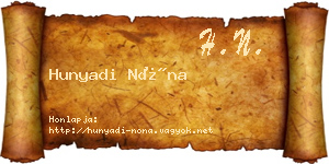 Hunyadi Nóna névjegykártya